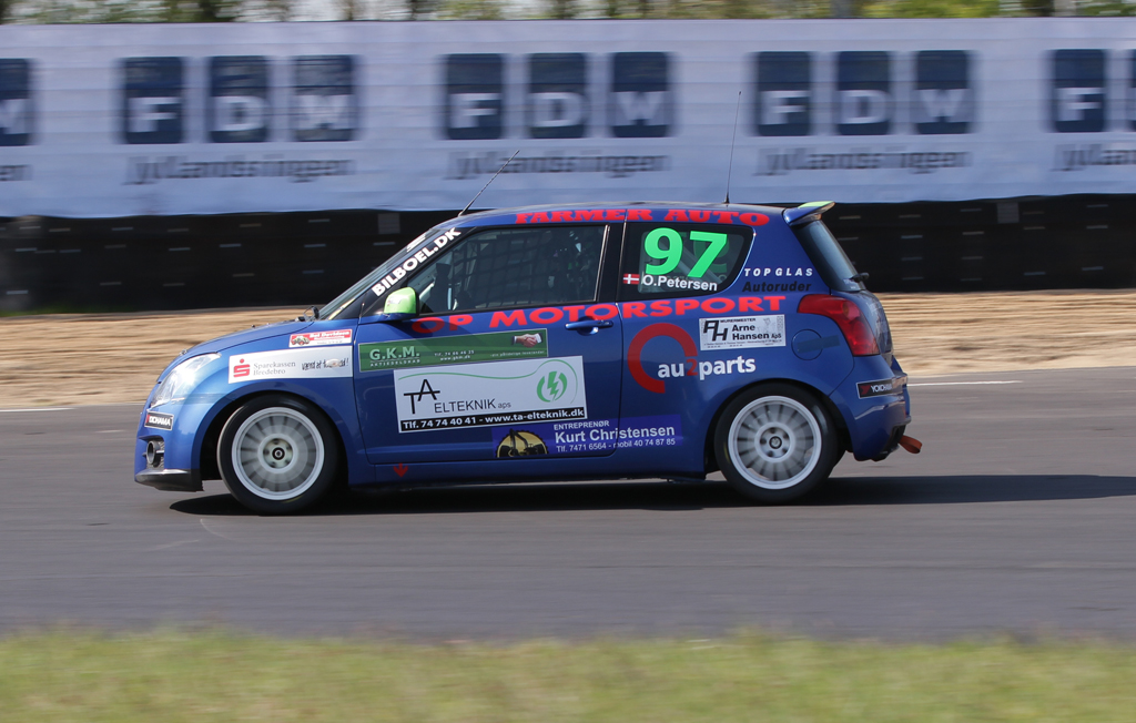Ole Petersen i hans Suzuki Swift sport
(Foto: Motorsporten.dk)